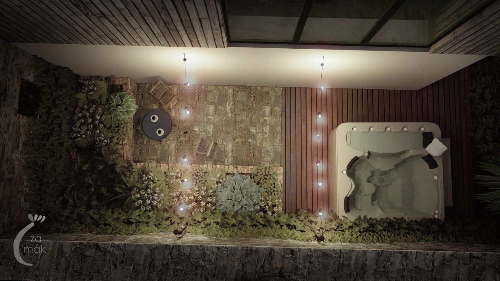 návrh dvorku - wellness