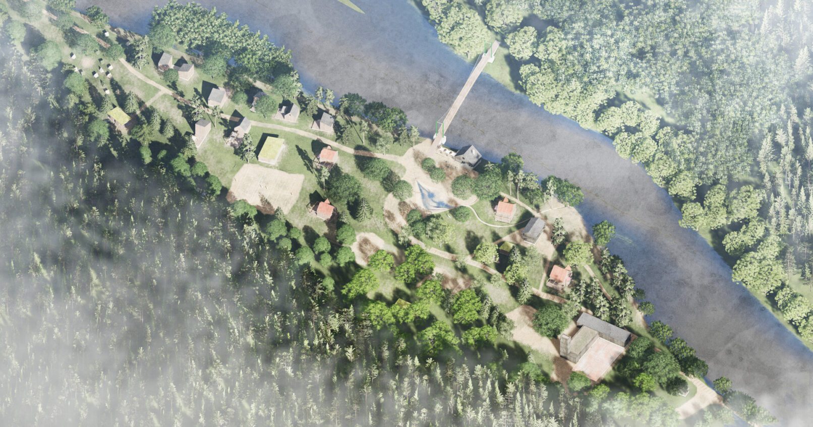 volnočasový areál Svatošské skály z ptačí perspektivy