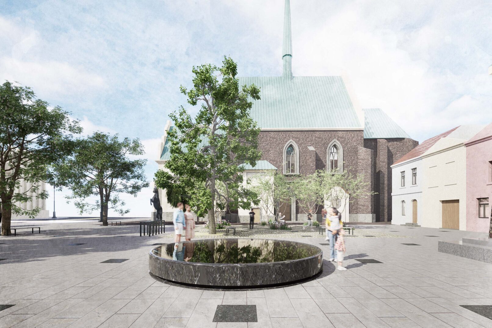 kašna na náměstí Republiky