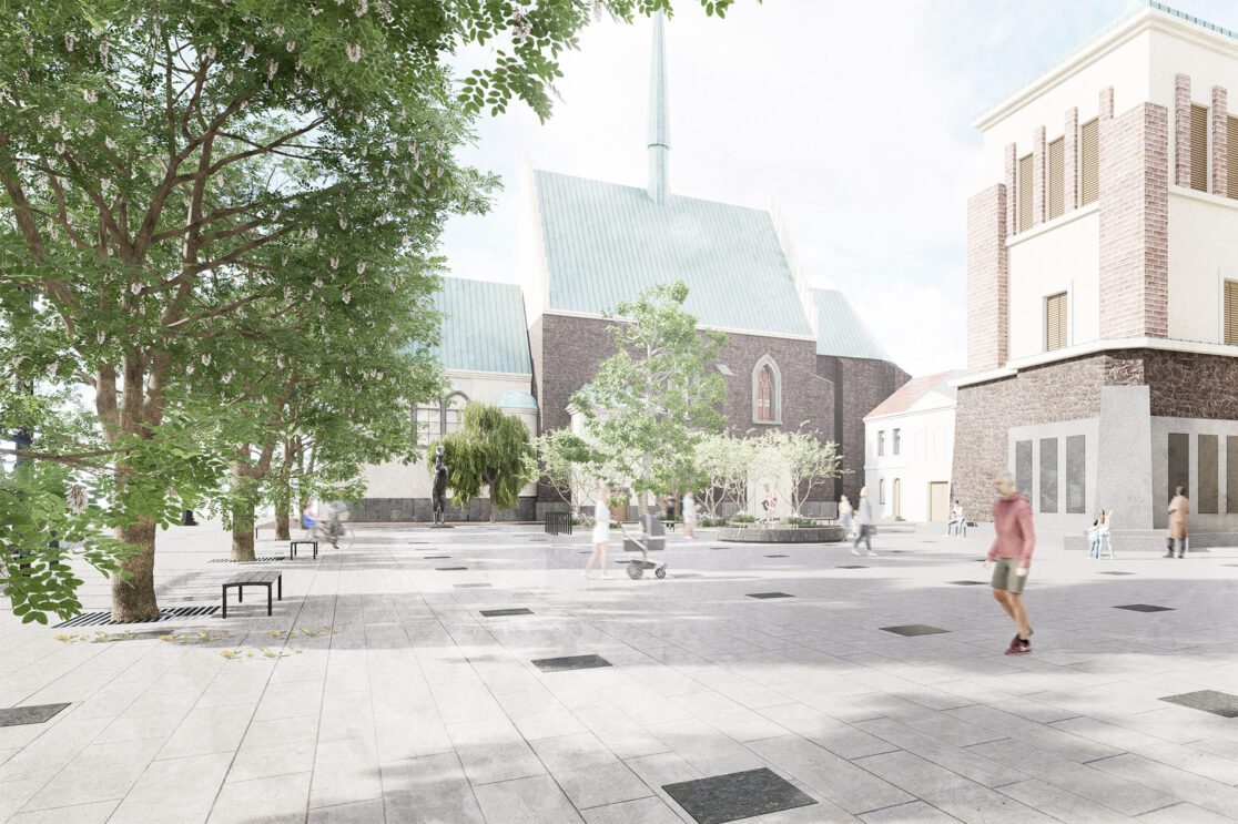 náměstí Republiky - kašna před zvonicí