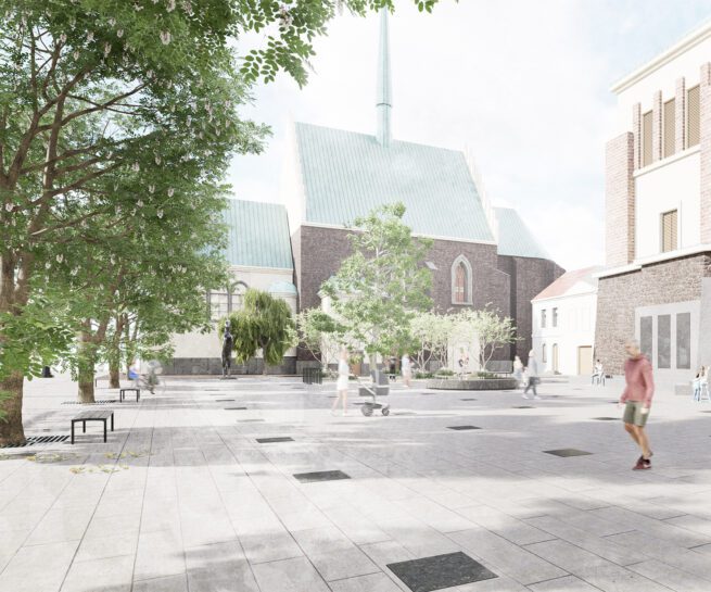 náměstí Republiky - kašna před zvonicí